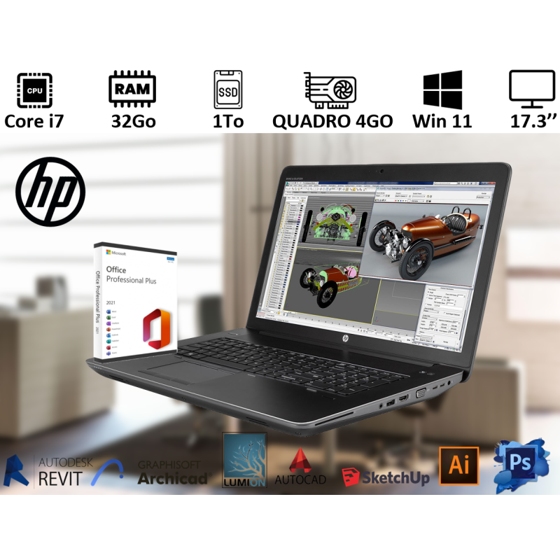 PC Portable ZBOOK 17 32Go avec Office 2021